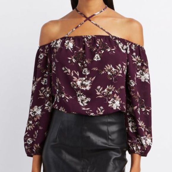 Charlotte Russe Tops - Purple  off the Shoulder Blouse Sz 1X (XL)